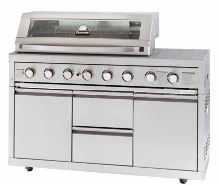 PLATINUM III BBQ I/N 3171290 BQ1080 #304 GRADE STAINLESS STEEL BBQ SUPPLIED FULLY ASSEMBLED #304 GRADE STAINLESS STEEL HOOD WITH GLASS VIEWING WINDOW TEMPERATURE GAUGE AND COOL TOUCH HANDLE TWO
