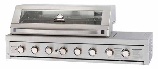 PLATINUM III BUILT-IN BBQ I/N 3171291 BQ1080B #304 GRADE STAINLESS STEEL BBQ SUPPLIED FULLY ASSEMBLED #304 GRADE STAINLESS STEEL HOOD WITH GLASS VIEWING WINDOW TEMPERATURE GAUGE AND COOL TOUCH HANDLE