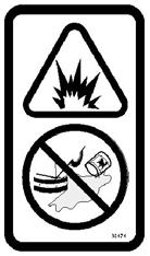 FLAMMABLE MATERIALS LABEL - LOCATED ON THE UNDERSIDE OF THE