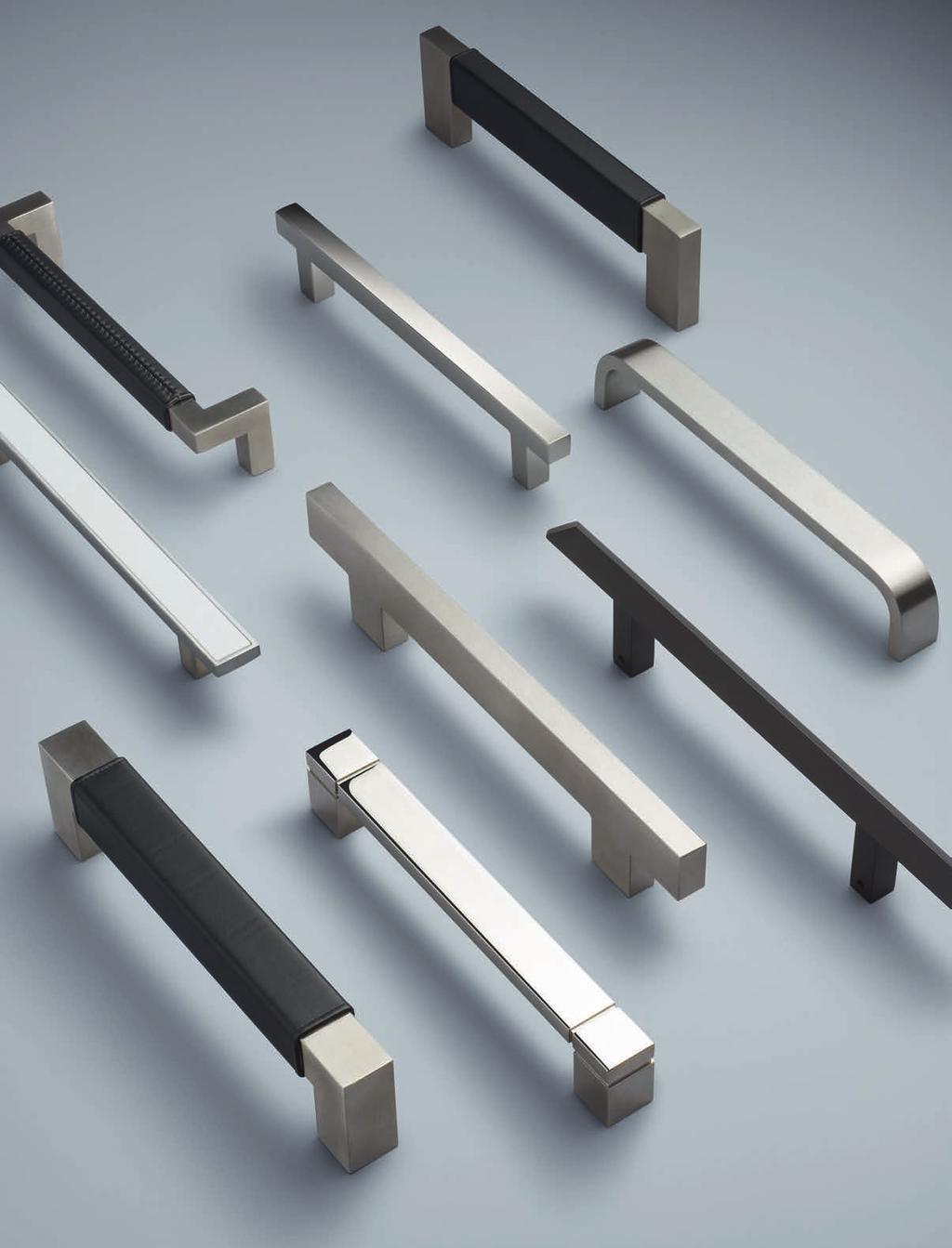 s q u a r e g r i p Clean lines and bold styling fuse to create these sturdy pulls.