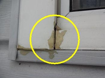 5. Window/Frame Conditions Materials: Sliding Frame Cracking in the caulking is observed.
