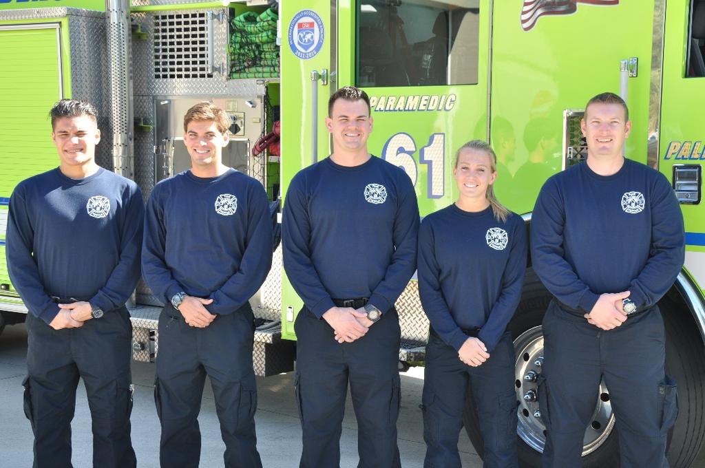 L to R Firefighter/Paramedics Lucas Gonzalez, Carlos Urquiza, Jake Rademacher, Kelsey