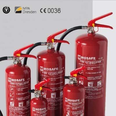 ABC Dry Powder Fire Extinguisher Stored Pressure Description: Used on most types of fires including solid combustibles known as Class A fire, flammable liquids known as Class B fires and flammable