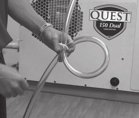 If the Quest 150 Dual is located too far from the floor drain and the provided hose does not reach, you may use a 1/2 PVC rigid pipe to extend the drain.