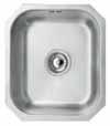 brushed stainless steel 1½ bowl undermount sink & waste (r/h large bowl) 580mm