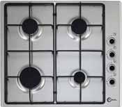 easy grip side controls - H50 x W580 x D510mm - 4 burners - 3 sizes - high gloss enamel pan