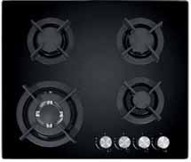 glass 52 & 5 YEAR PARTS 2 Y EAR LABOU R UBGHJ608 64cm gas on glass hob - 4 burners - auto ignition - cast iron pan