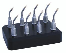 The unit connects to ground automatically with a three-wire power cord. Optional tips that can be used include our small part tips, rigid delrin tips and our multiple cup tips.