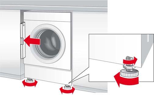 Positioning Slide sheets facilitate the insertion of the washer-dryer into the installation space. These can be ordered from the after-sales service, spare part no. 66 1827.