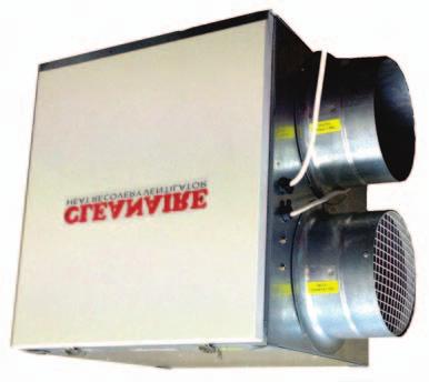 The CLEANAIRE HRV provides continuous "trickle ventilation" with fresh outdoor warm dry air.