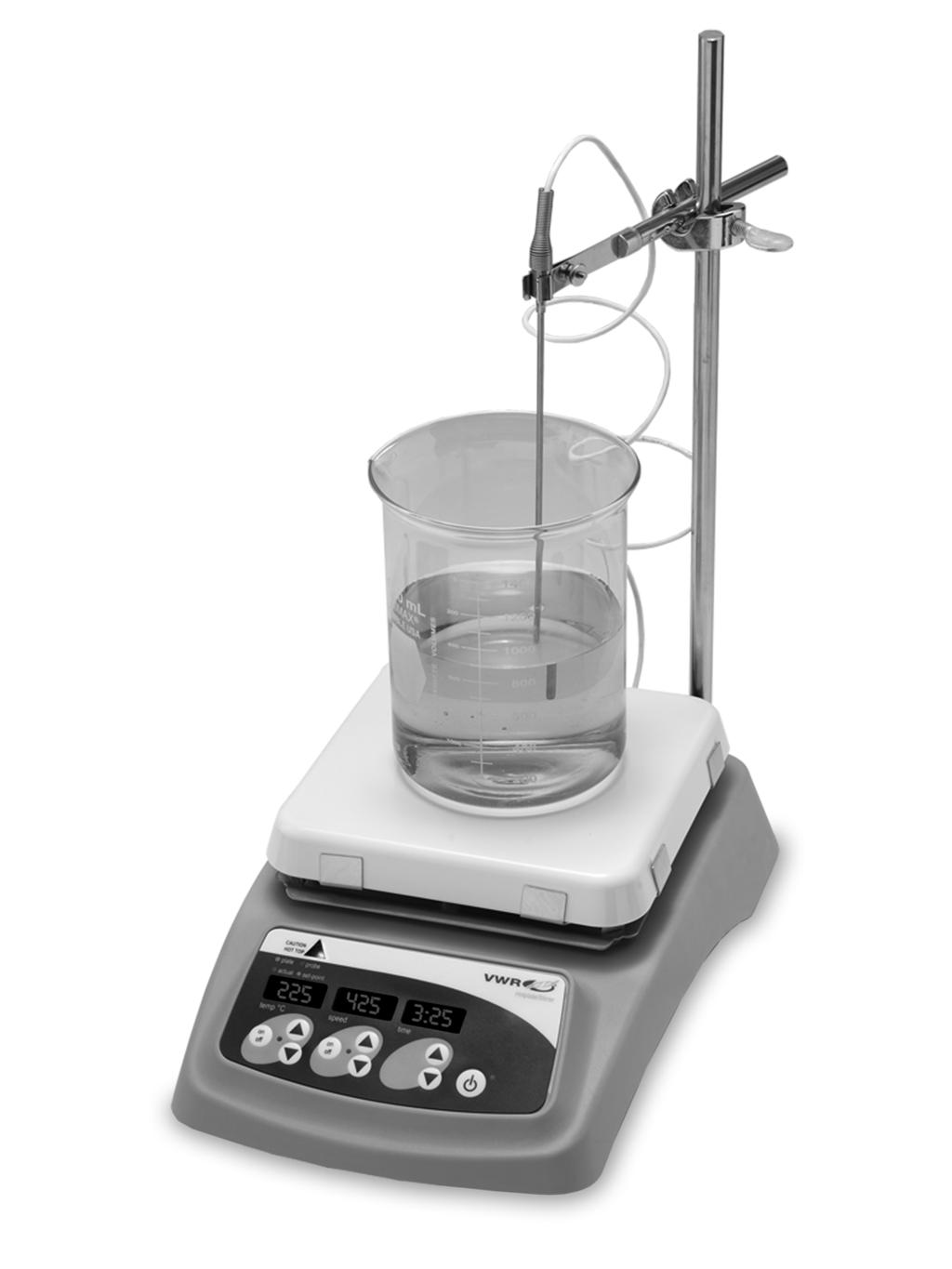 PROFESSIONAL SERIES 7 X 7 VWR Professional Series 7 x 7, ceramic Hotplate-Stirrer with Probe Kit and glassware* 7 X 7 HOTPLATE/STIRRER/HOTPLATE-STIRRER SPECIFICATIONS Dimensions (L x W x H): Top