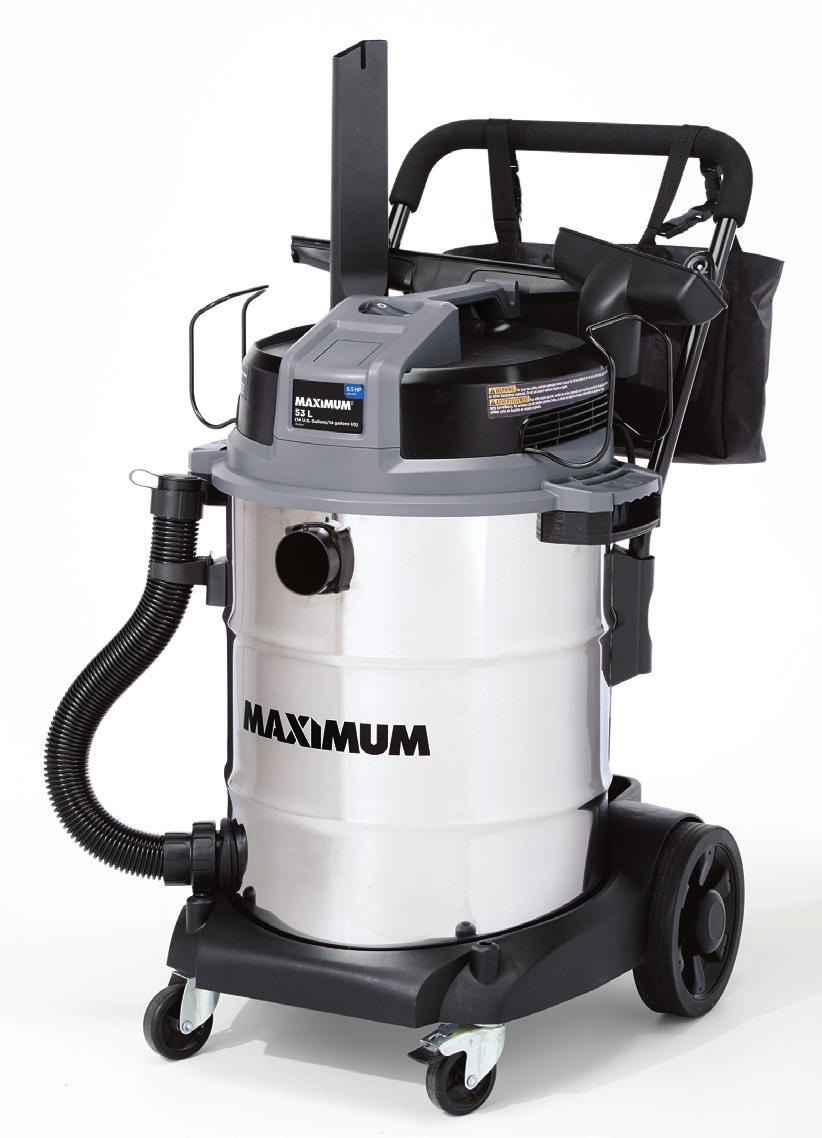TM L ( U.S. Gallons) Stainless Steel Wet/Dry Vacuum with High Performance Motor Model no.