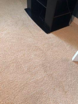 Flooring is carpet. Heat register present. Accessible outlets operate.