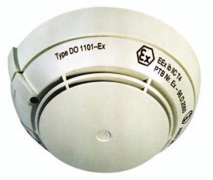 170 Automatic Fire Detectors Conventional Detectors DO1101A Ex Optical Smoke Detector for Ex Areas Functions The optical sensor in the smoke detector uses the scattered-light method.