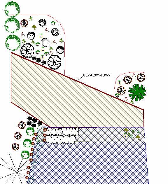 Using landscape design software, a design was created for each site and presented to the landowner. This design subsequently served as a guide, but was not strictly followed in every case (Figure 2).