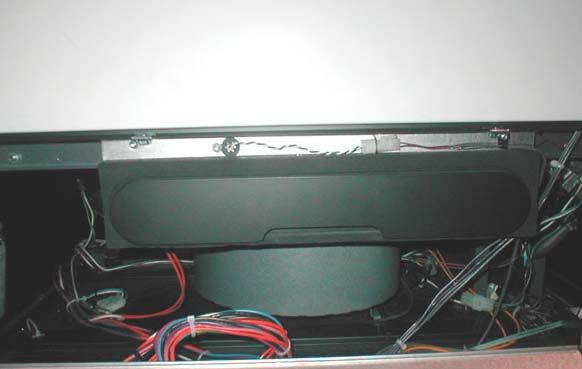 LINT BOX/BLOWER ASSEMBLY REMOVAL: Unplug the motor harness. Remove two screws just above the lint drawer and pull the lint box down from the front and out slightly.