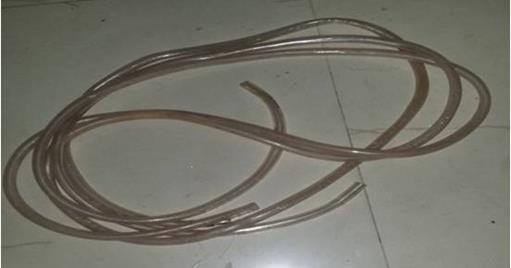 tank. The PVC tube is used here is transparent and 5mm in diameter. (PVC flexible pipe) Fig. 6: Poly vinyl chloride flexible tube E.