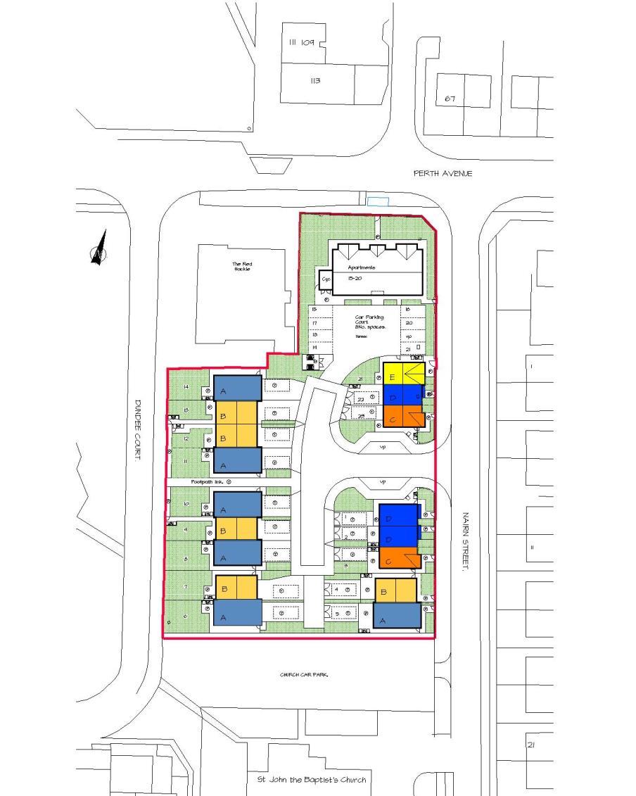Proposed Site Layout. 4.0 HOUSING CHARACTER AND MATERIALS. The housing character and Elevational treatment for the proposed scheme is conceived as forming a modern development within the locality.
