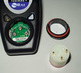 Then carefully remove the sensor by pulling it straight out. Also remove the filter that is held in place with an o-ring, located in the ToxiRAE II housing above the sensor.