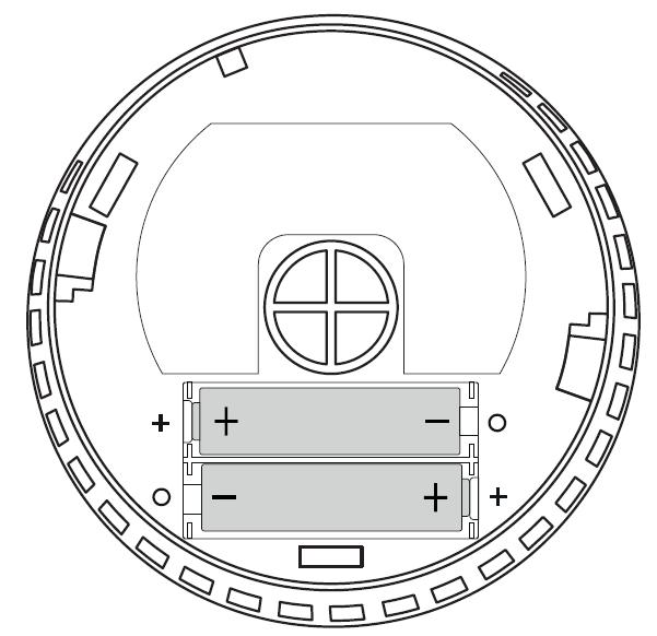 3.1 Activation the wireless smoke alarm detector Remove the mounting base by turning it clockwise (counterclockwise) and insert the batteries into the battery compartment (see figure 4).