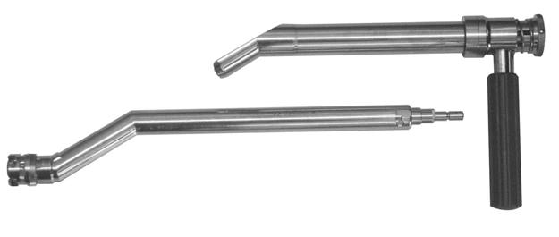 Shaf adapers wih Harris, AO and Zimmer coupling are available for he individual moor handpieces. The angled Mios reamer shaf is available as nonnavigable, see Fig.