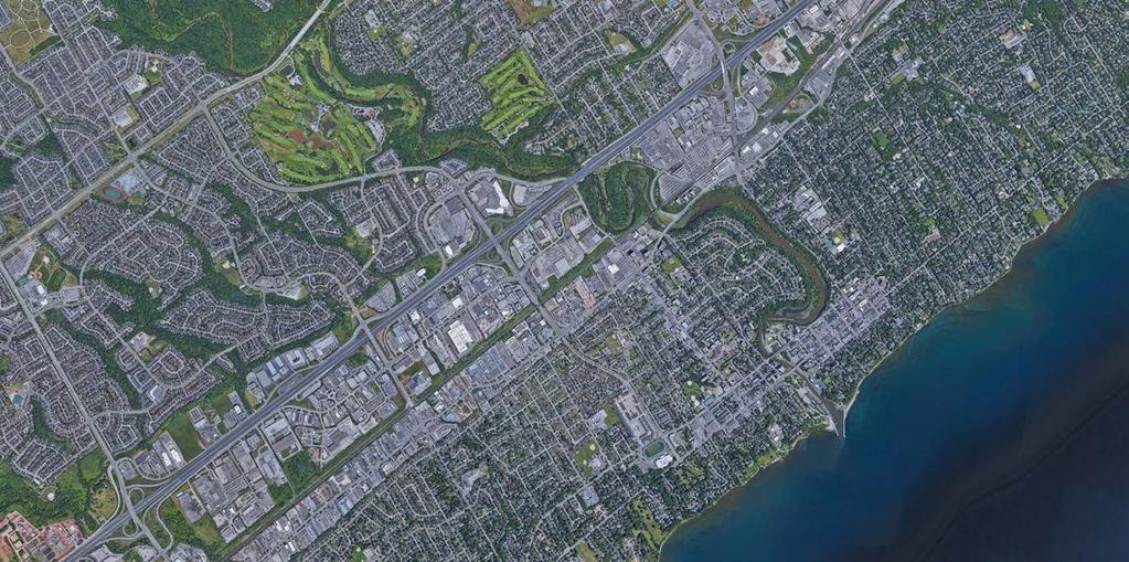 Within this Regional context, the Subject Site is also located adjacent to an off-ramp, along North Service Road West in the Dorval Crossing commercial area to the north of the QEW.