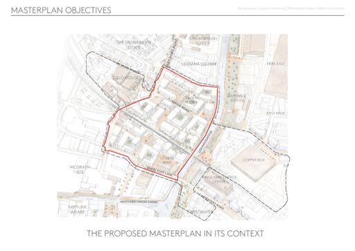 A varied townscape framework which seeks to support 850 new