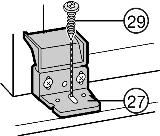 For 19 mm thick unit walls = 562 mm wide recess: u Align the front edges of the hinges so as to be flush with the side wall of the unit. Fig. 18 Fig.