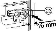 21 (27) in depth so as to be flush with the front edges of the side walls of the unit, even if the bracket projects over the base of the unit as a
