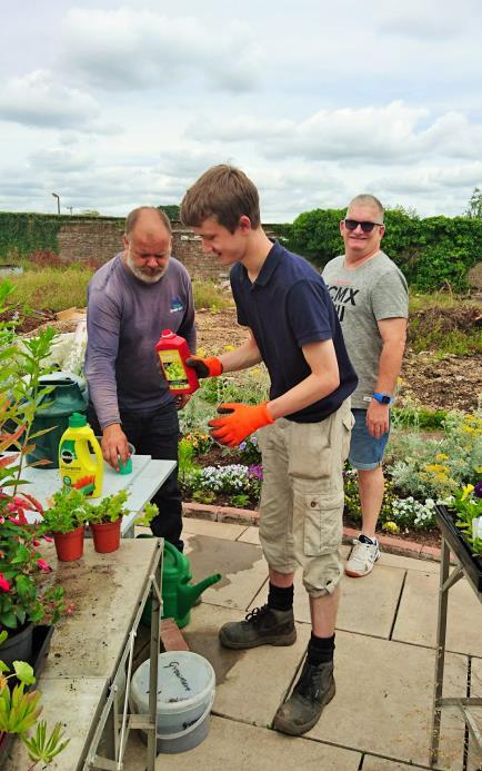 Horticultural Therapy Horticultural Therapy has been re-introduced into the garden in partnership with Growing Space, another local charity, providing a programme for people with autism spectrum