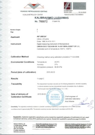 calibration certificate; Separate heating zone control;
