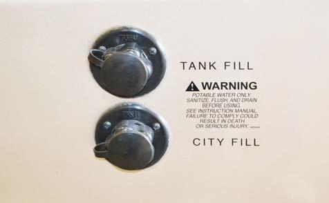 SECTION 7 PLUMBING Using City Water Always fill the fresh water tank at an approved potable water filling facility or a known purified drinking water source.