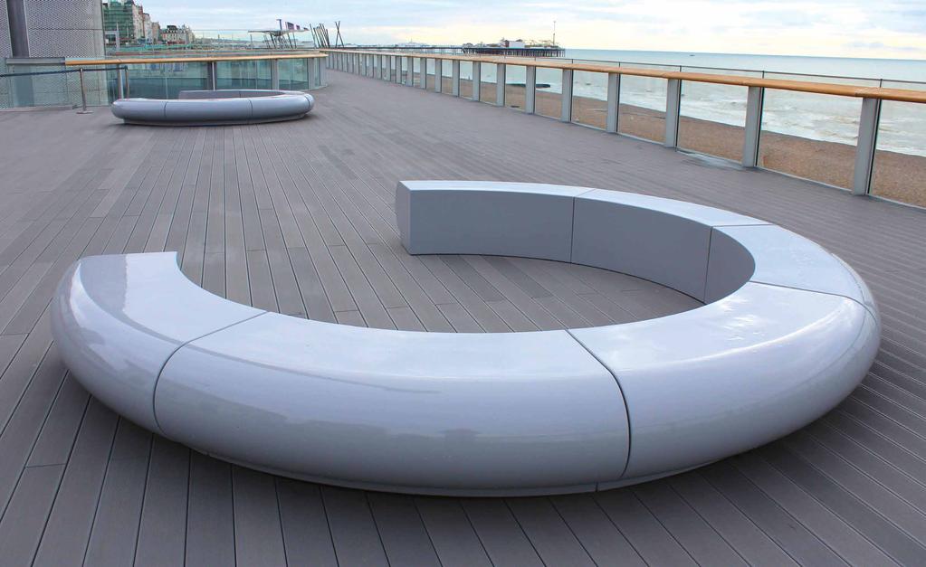 Corona Modular Circular Seating Simple curves add beauty and fluidity to