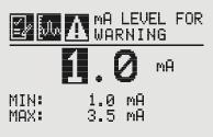 inhibit on, or not exit. Figure 12. ma Levels Menu 2. Use the switches to move to the ma output to be changed and use to select it. Figure 11.