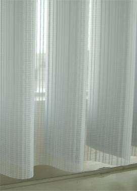 Profile Soft Finish Sheer & Privacy Curtain Style Sheer curtain fabric with 90mm wide clear PVC vertical blades to achieve light filtering privacy Light may be controlled by rotating vertical blades