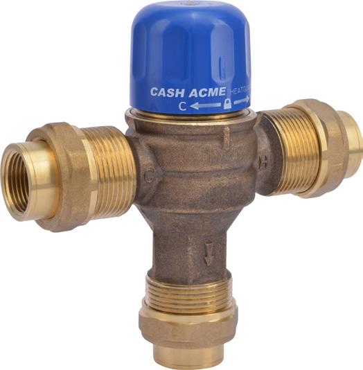 temperatures. This Heatguard valve also greatly reduces the outlet flow in the event of a cold water supply failure.
