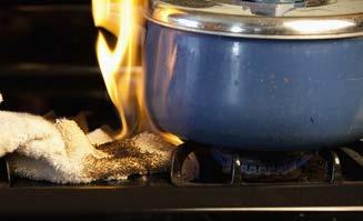 Emergency Measures In case of a grease or pan fire: Protect your hand with an oven mitt. Smother the fire by sliding a lid over the pan or pot. Turn off the burner.