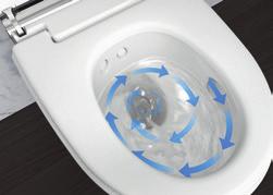 The shower toilet is concealed at first: all of the electrical and water supply connections are integrated in the housing. But the interior of it is bursting with revolutionary technology.