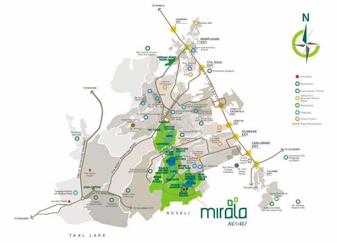 Life flourishes in a sustainable urban setting LOCATION AND ACCESSIBILITY Mirala is Alveo Land s newest residential community within NUVALI, the country s first and largest thriving