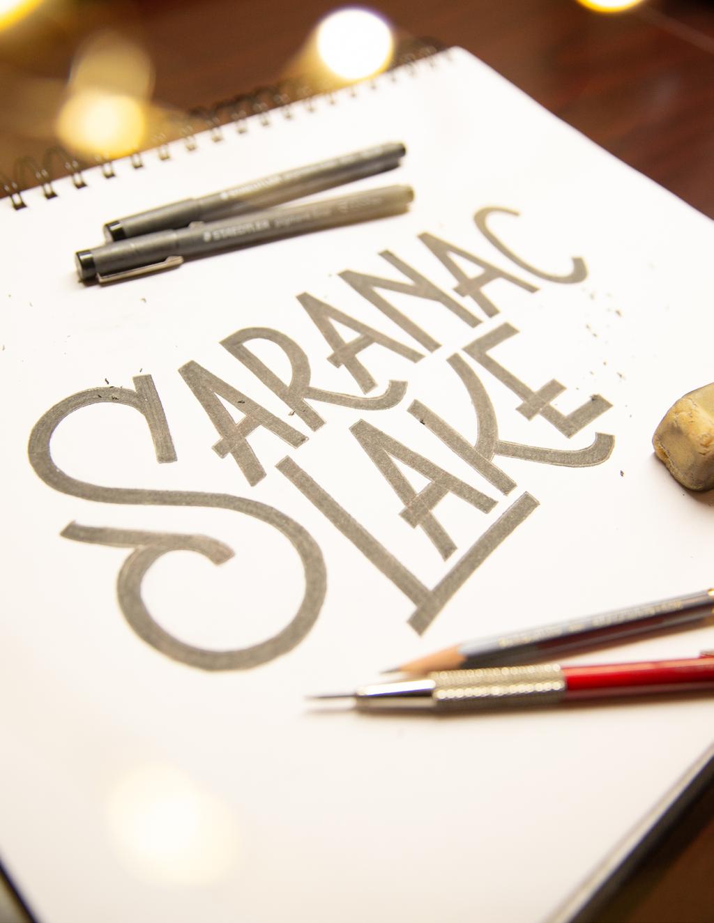 TYPOGRAPHY The typography for the Saranac Lake brand is hand-drawn and one of a kind.