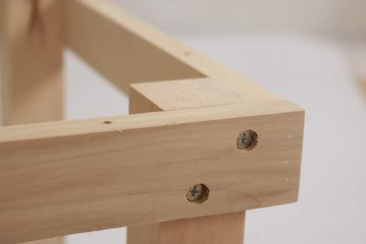 frames using supplied wood screws.