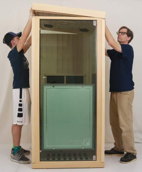 If you are installing the sauna in a restrictive space and are unable to walk down the sides
