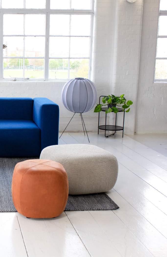 Firkant Pouf By Peter Barreth Firkant Poufs are a series of ottomans designed in small, medium and large sizes.