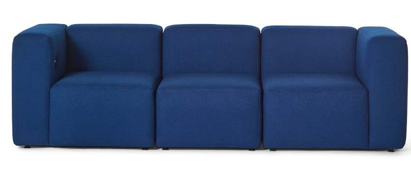 Each module can be connected together, even the back sides of the sofa perfect for creating back-to-back solutions and optimising soft seating in areas with space constraints.