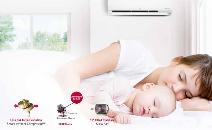 KEY FEATURES QUIET & COMFORTABLE Sleep easy Low Noise LG