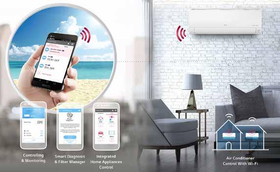 KEY FEATURES SMART Embedded Wi-Fi Come home to comfort Built-in Wi-Fi Smart Control The LG