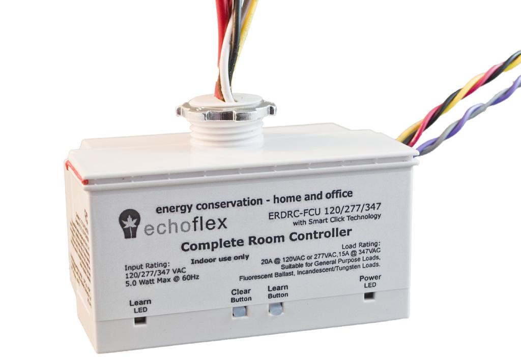 echoflex Powered by ETC Complete Room Controller F series ERDRC-FC This guide covers the F series of the Complete Room Controller, model number ERDRC-FCU equipped with a 902 MHz radio.