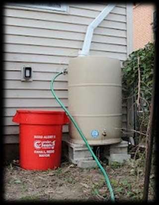 Use of Rain Barrel Water In addition to watering shrubs, trees & gardens: Water