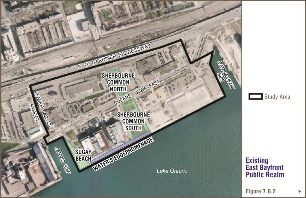Socio-Economic Background Conditions Report 2014 The Gardiner Expressway/rail corridor acts as a barrier to north-south movement to East Bayfront.