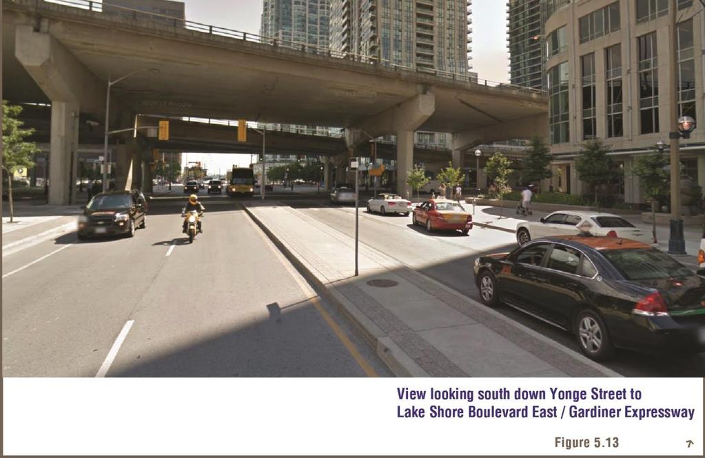 Socio-Economic Background Conditions Report 2014 Yonge Street is the exception, where a concerted effort has been made to counteract this effect. Sidewalks have been widened to 7.